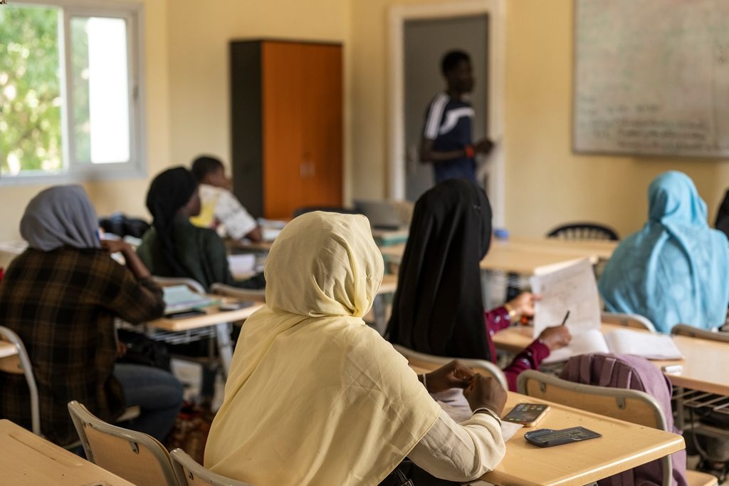 The classroom at the university where Sylberia is studying.