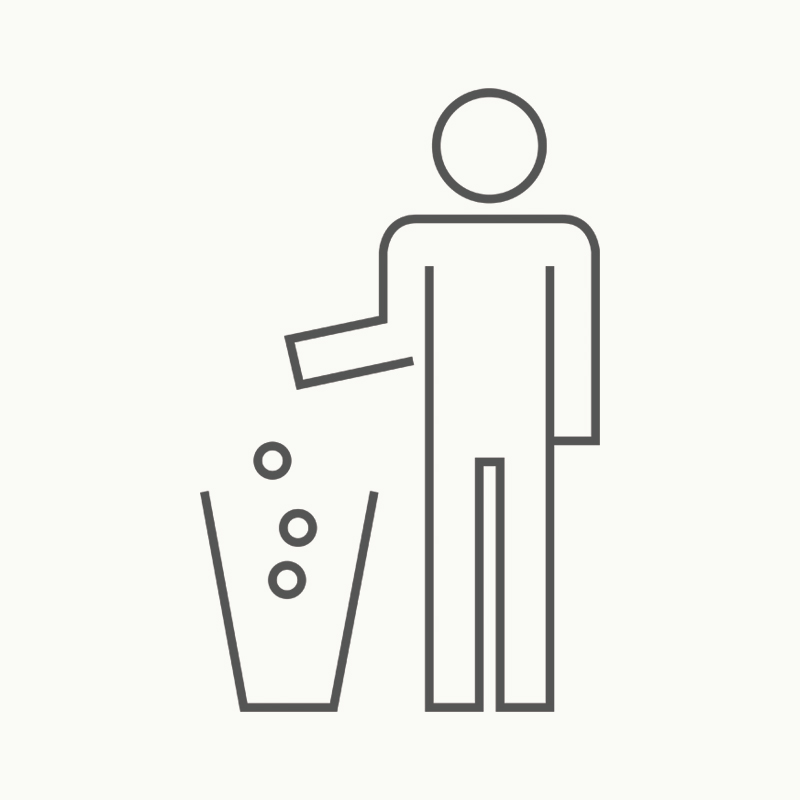 Icon representing waste disposal
